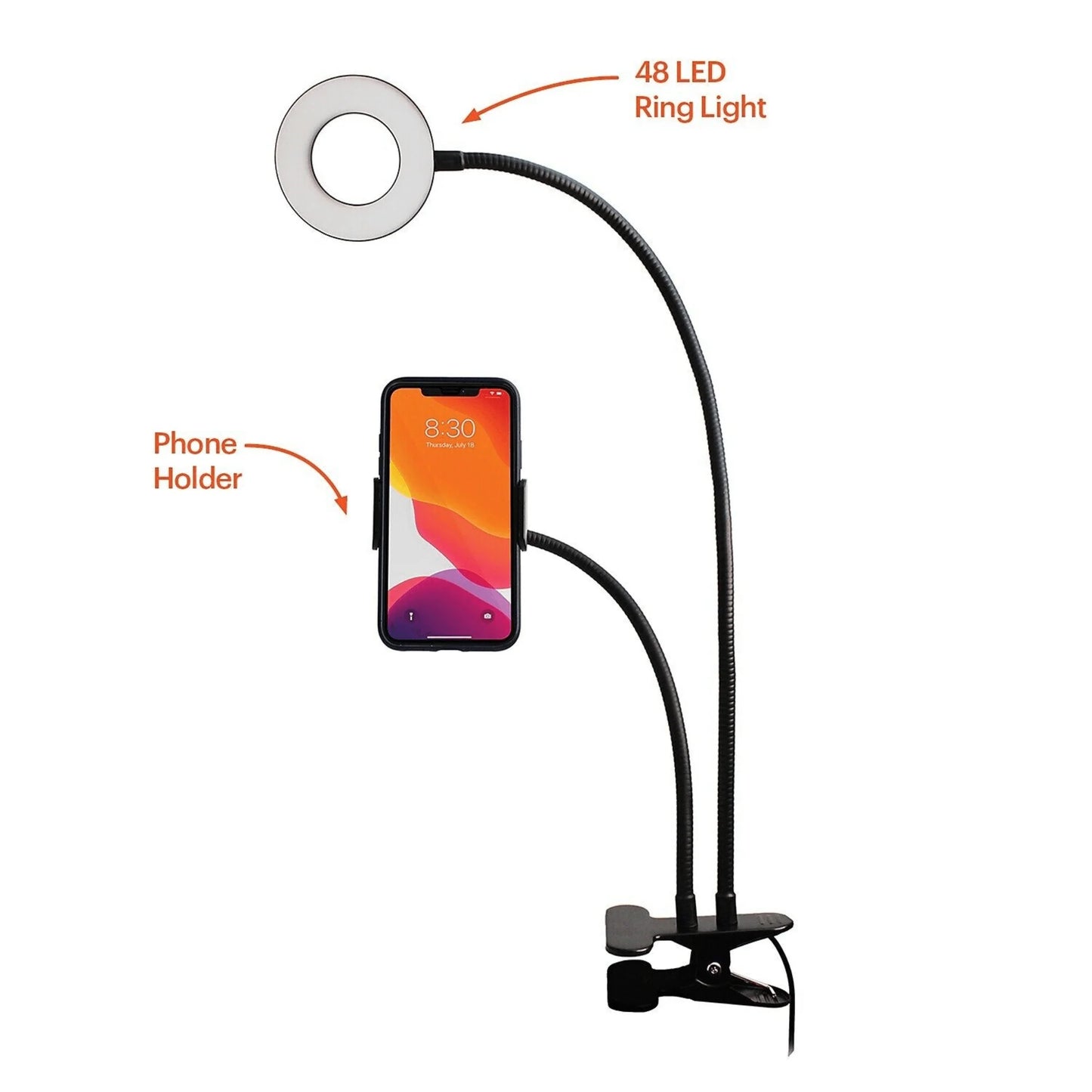 Selfie Ring Light with 3 Lighting Modes and Base