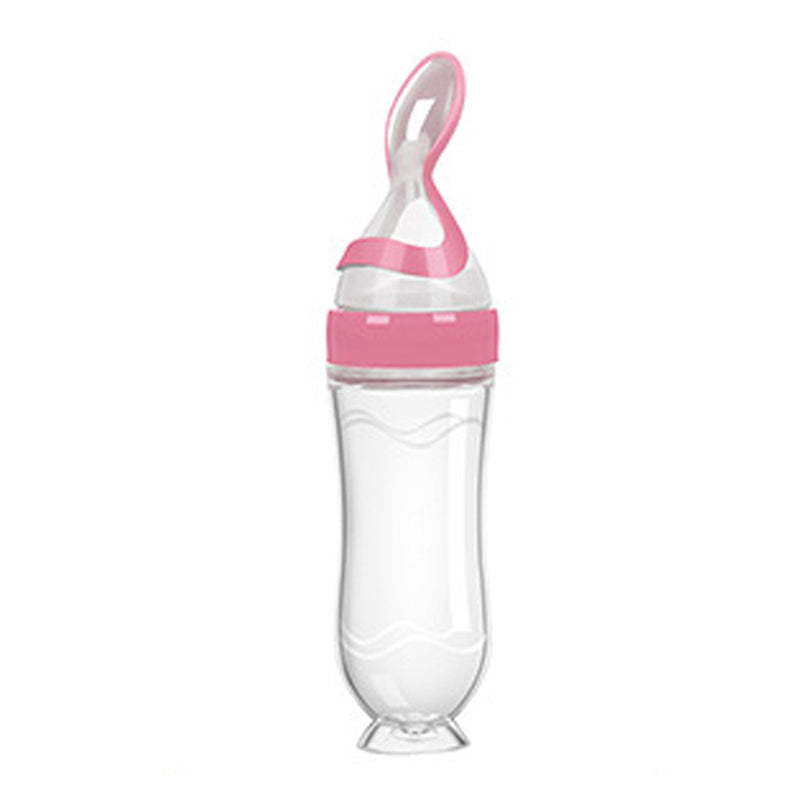 Squeezing Feeding Bottle Silicone Newborn Baby Training Rice Spoon Infant Cereal Food Supplement Feeder Safe Tableware Tools