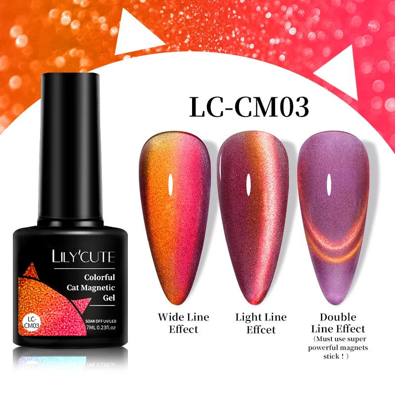 3-in-1 Platinum Rose Gold Cat Magnetic Gel Nail Polish - 7ML Moonlight Glitter UV Varnish for Stunning Semi-Permanent Manicures