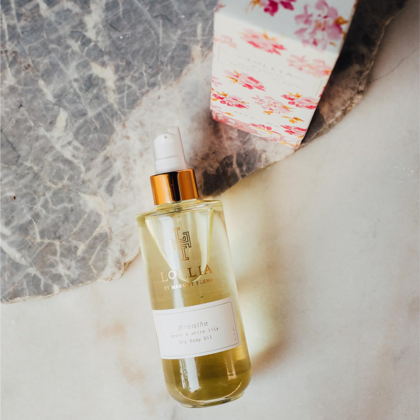 Luxurious Breathe Dry Body Oil - 6.8 Oz. Peony & White Lily Scent for All Skin Types, Deeply Moisturizing & Scented Body Oil for Women