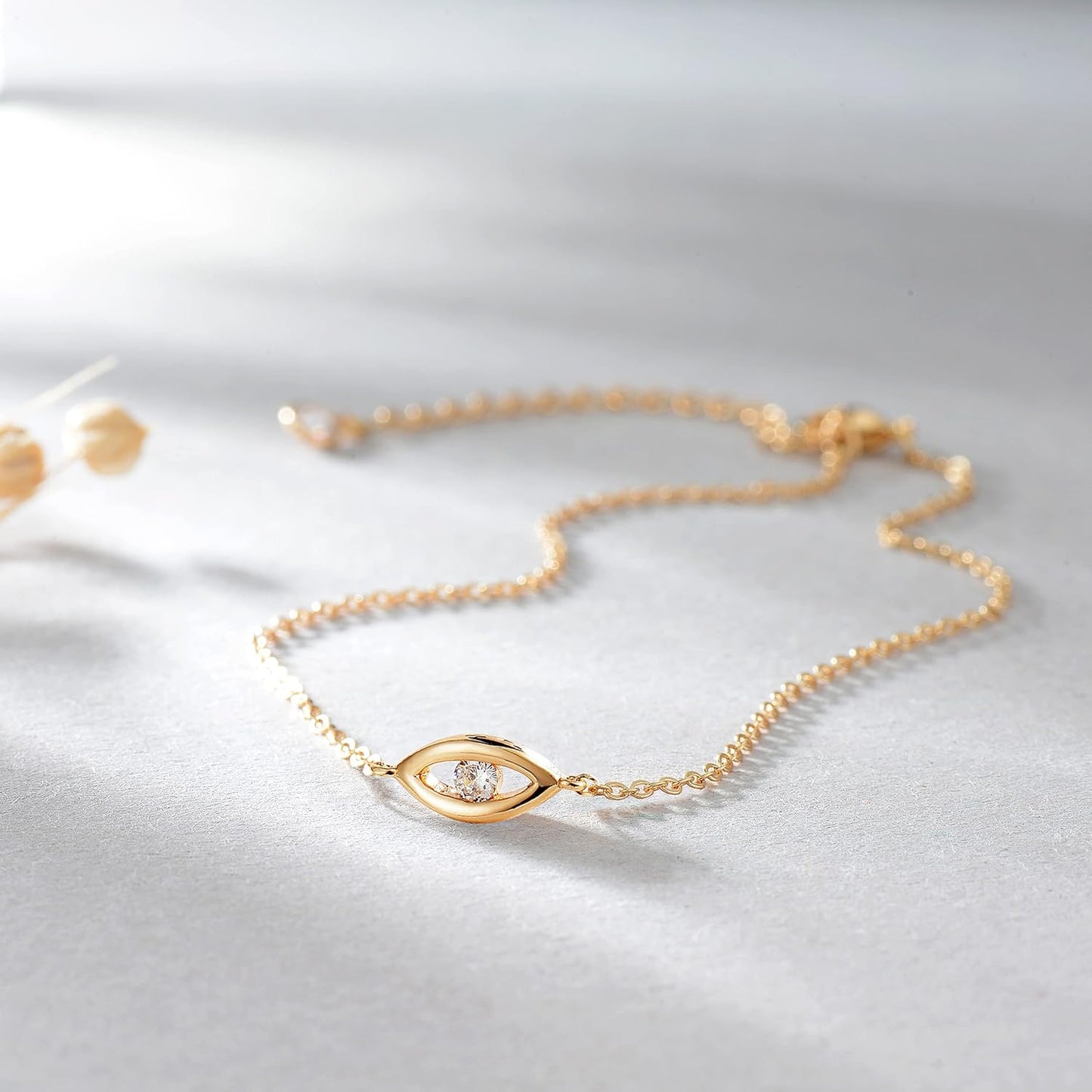 Evil Eye 14K Gold Adjustable Bracelet - Chic & Meaningful Statement Jewelry