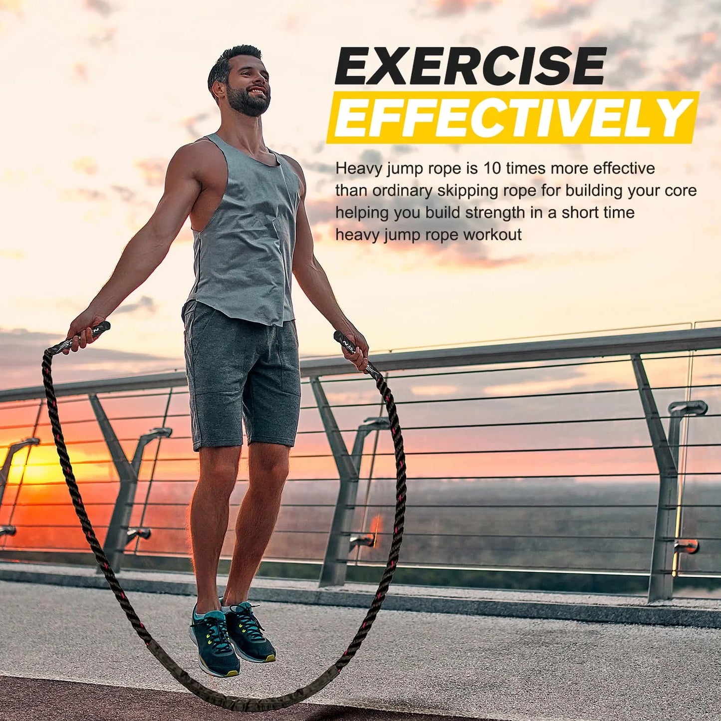 Elevate Your Workout with Weighted Jump Ropes - 2.8Lb, 3.8Lb & 5Lb Options for Total Body Fitness at Home!
