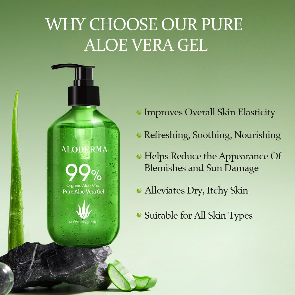 All Purpose Aloe Vera Gels Set - 3 Pack - 300G Aloe Vera Gel X2Pcs & 45G Aloe Vera Gel