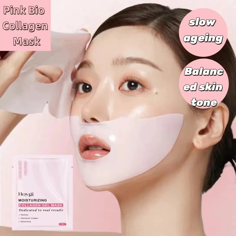 Revitalizing Pink Bio Collagen Gel Mask - Deep Hydration & Skin Tone Balance for Overnight Glow