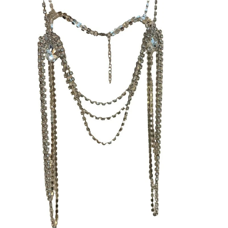 Exotic Rhinestone Chest Chain Fashion Necklace