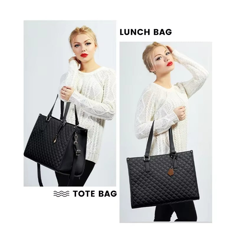 2 in 1 Portable Lunch Tote - Insulated Shoulder Pouch- Makeup Durable Waterproof Outdoor Travel Bag