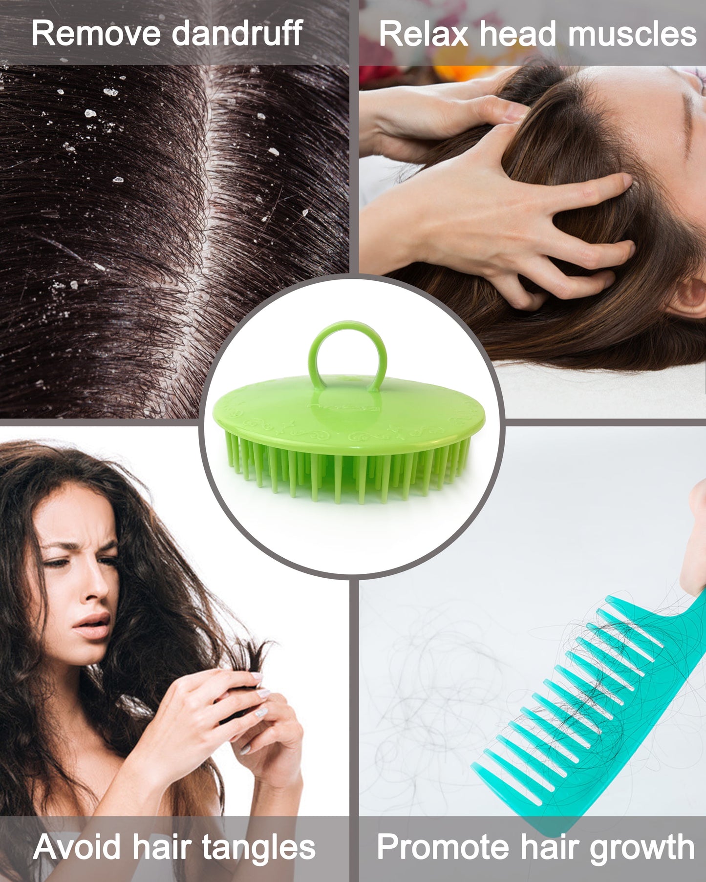 Ultimate Scalp Massager & Shampoo Brush Set - 6 Soft Scrubbers for Dandruff Relief, Exfoliation & Relaxation for Adults, Kids, and Pets!