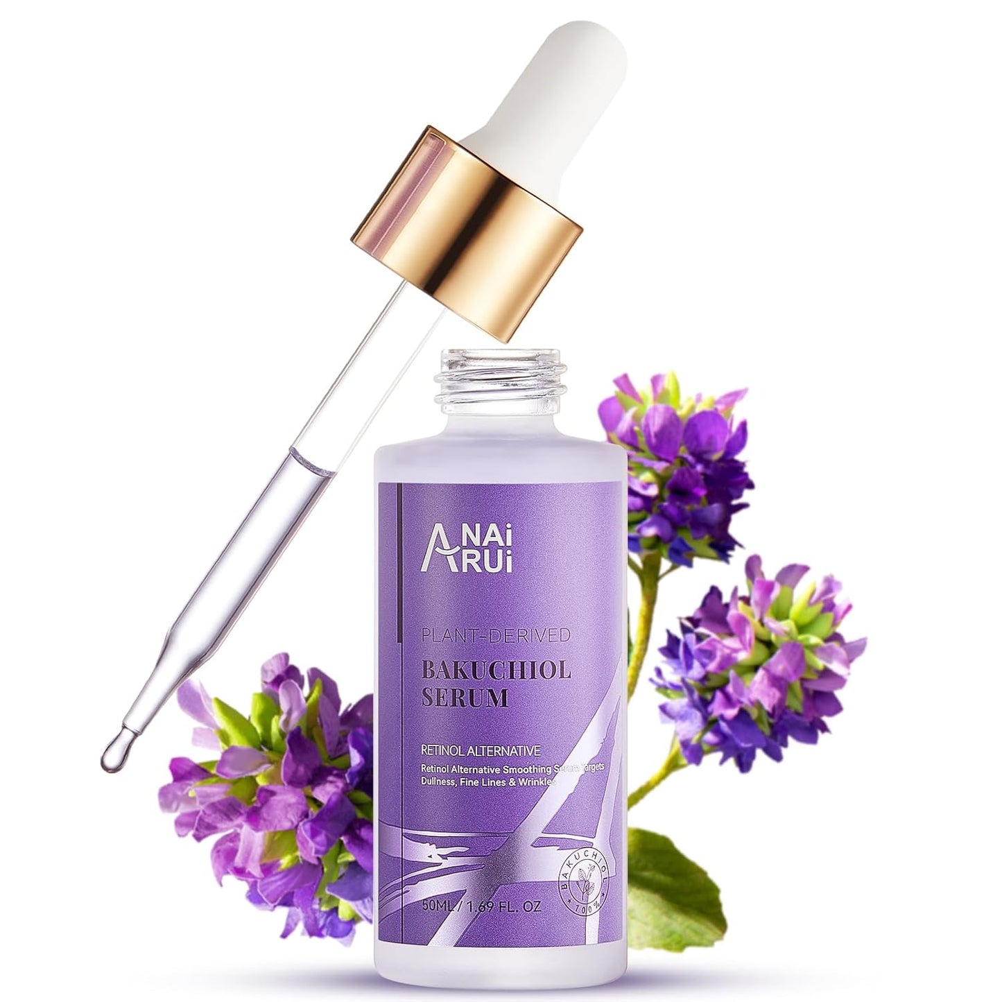 Bakuchiol Face Serum for Face, Bakuchiol Retinol Alternative Serum,Smoothing Face Serum with Hyaluronic Acid & Peptide Sensitive Skin Serum, anti Aging & Wrinkle Serum, 1Fl.Oz