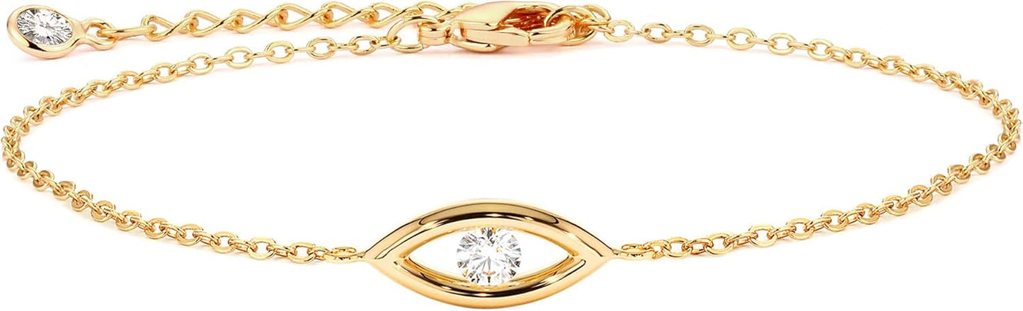 Evil Eye 14K Gold Adjustable Bracelet - Chic & Meaningful Statement Jewelry