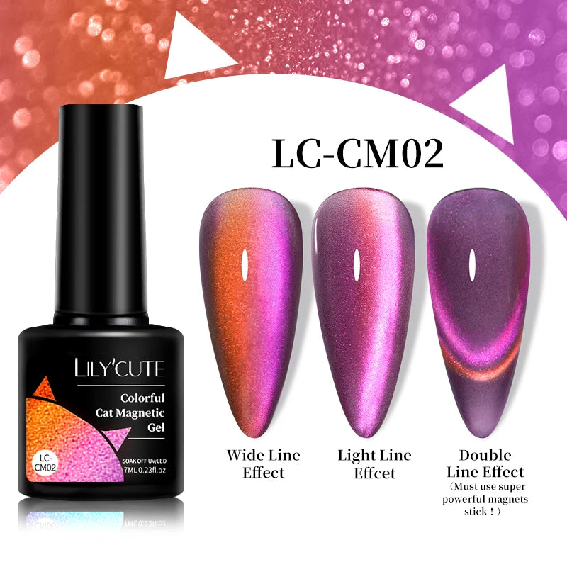 3-in-1 Platinum Rose Gold Cat Magnetic Gel Nail Polish - 7ML Moonlight Glitter UV Varnish for Stunning Semi-Permanent Manicures