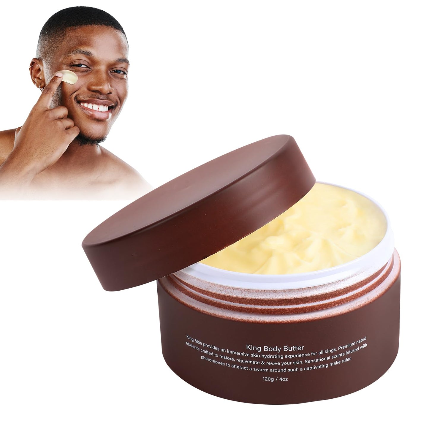 Kings Skin Men's Body Butter - Organic Cologned Formula for Nourished Skin with a Rich Warm Scent
