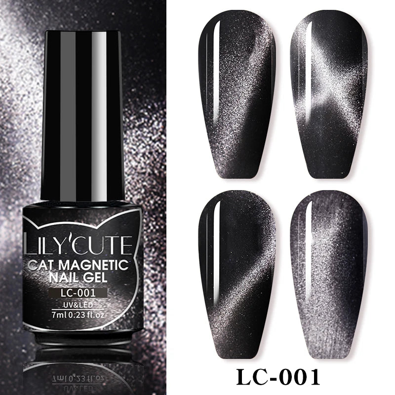 3-in-1 Platinum Rose Gold Cat Magnetic Gel Nail Polish - 7ML Moonlight Glitter UV Varnish for Stunning Semi-Permanent Manicures