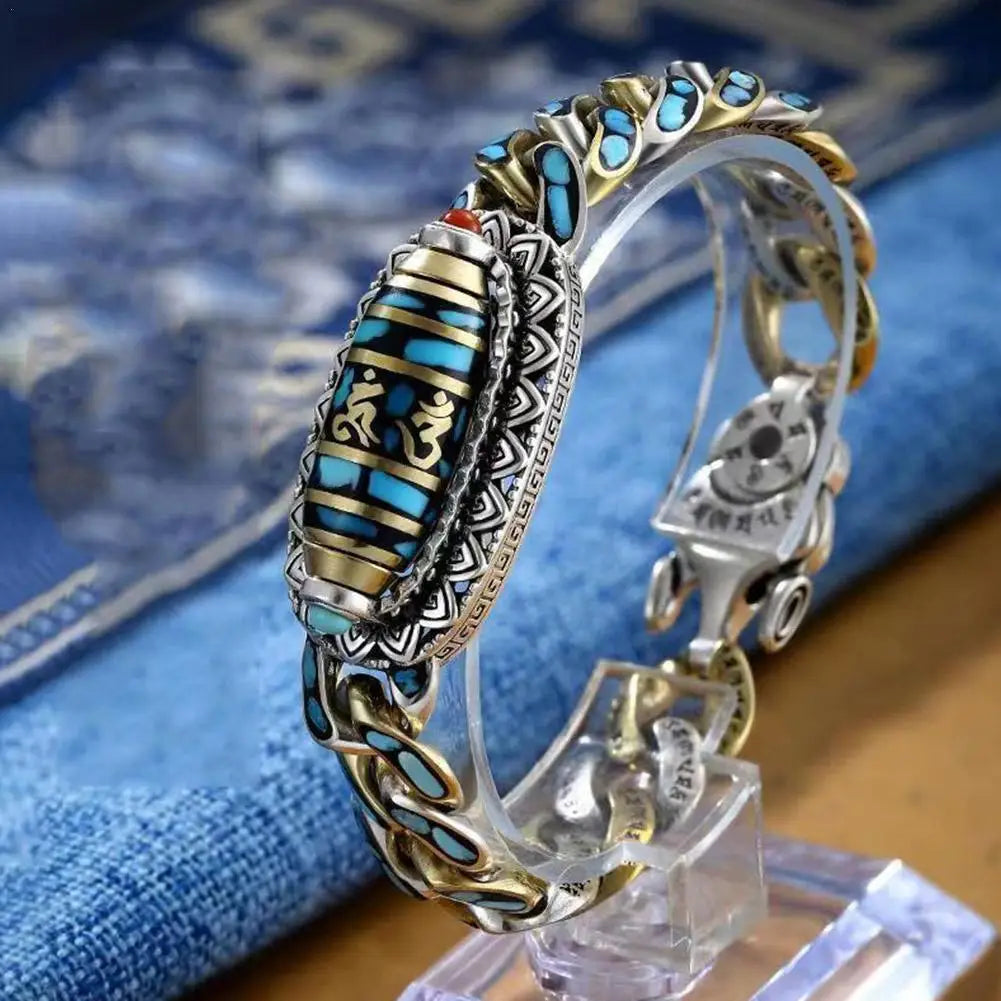High-End Six-Character Mantra Retro Men'S and Women'S Bracelets Personality Chinese Style Men'S Fashion Jewelry
