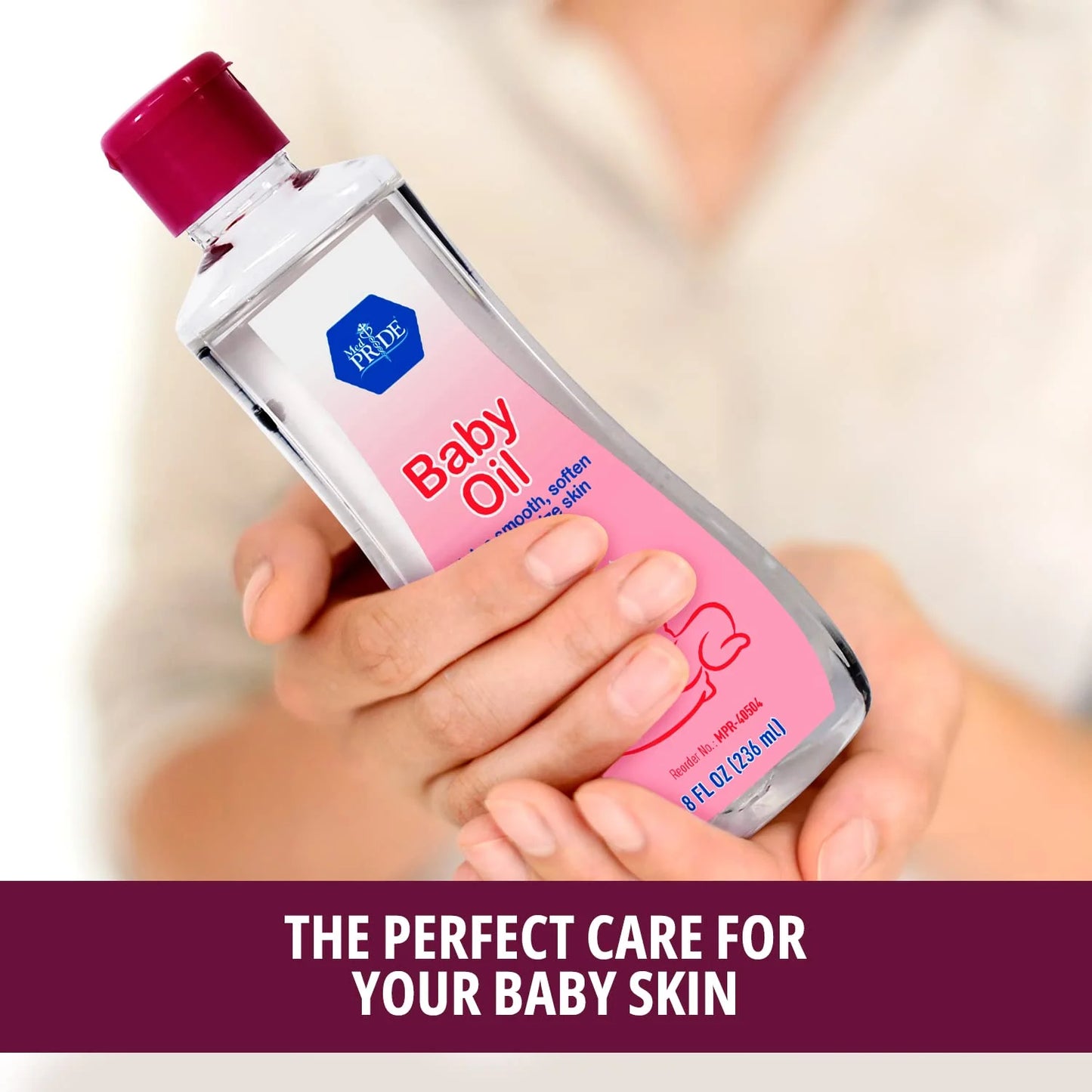 Pure Baby Oil Mineral Oil for Newborn & Baby Massage & Body Oil, 8 Fl Oz