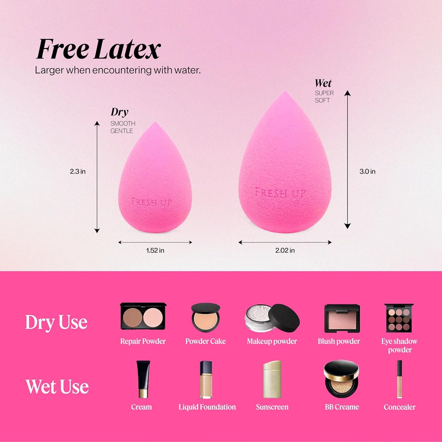 ™ - Original-Pink - Beauty-Blender - Makeup-Sponge - Super-Soft - Foundation-Sponge, Powders, Blush Creams, Reusable, Washable, Streak Free Application, Vegan, Latex Free (Pack of 1)