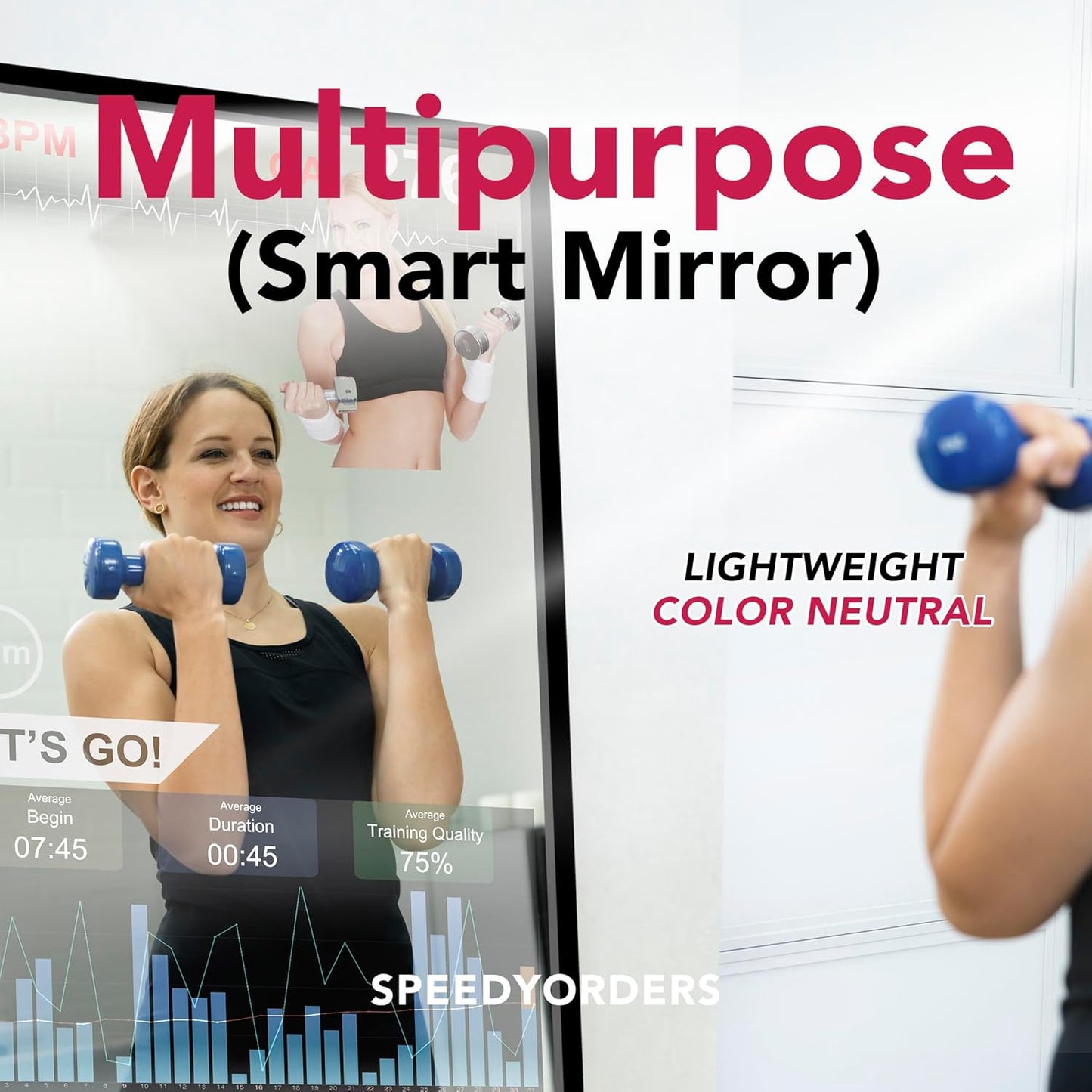 Unbreakable Two Way Acrylic Mirror Sheet - 12x12 Inches Smart See-Through Mirror Made in USA