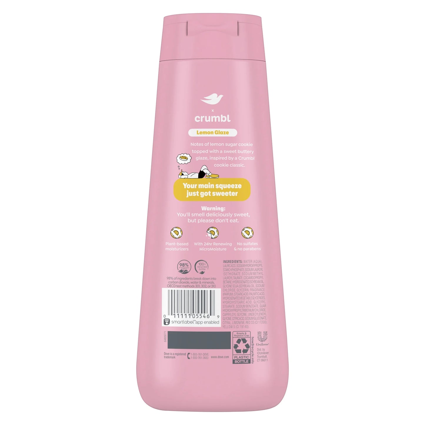 Crumbl Moisturizing Liquid Body Wash Lemon Glaze, 20 Oz