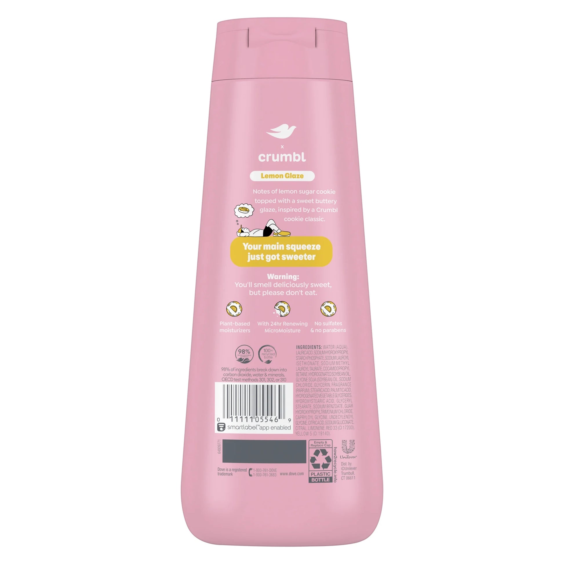 Crumbl Moisturizing Liquid Body Wash Lemon Glaze, 20 Oz