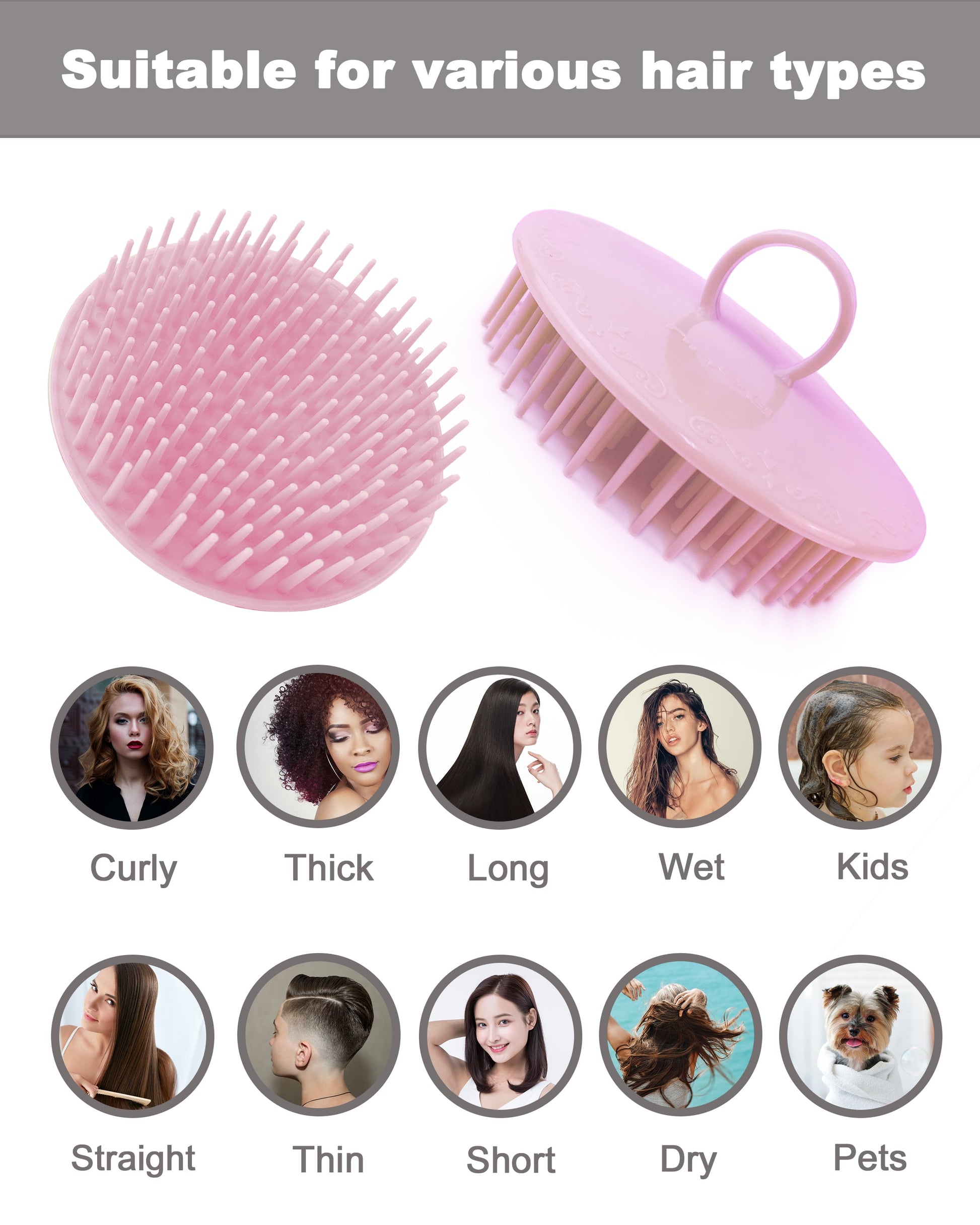 Ultimate Scalp Massager & Shampoo Brush Set - 6 Soft Scrubbers for Dandruff Relief, Exfoliation & Relaxation for Adults, Kids, and Pets!