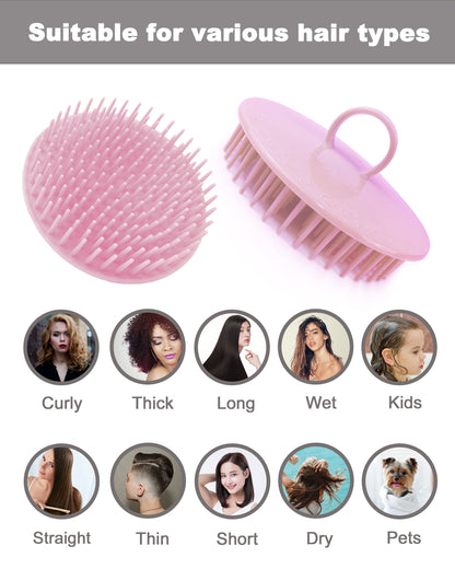 Ultimate Scalp Massager & Shampoo Brush Set - 6 Soft Scrubbers for Dandruff Relief, Exfoliation & Relaxation for Adults, Kids, and Pets!
