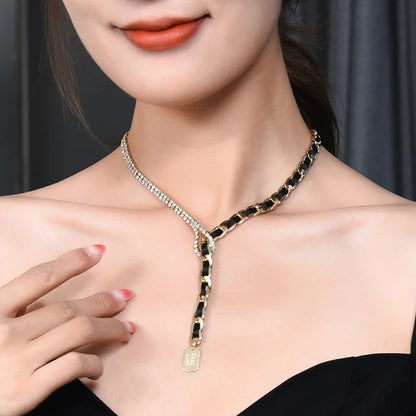 Luxury Titanium Steel Square Necklace Feeling Roman Digital Good Luck Leter Pendant Neck Chain Sexy Girl Jewelry