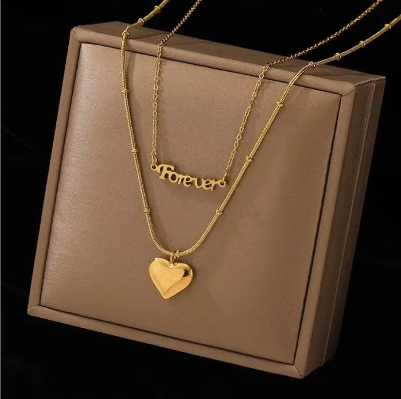 Luxury Titanium Steel Square Necklace Feeling Roman Digital Good Luck Leter Pendant Neck Chain Sexy Girl Jewelry