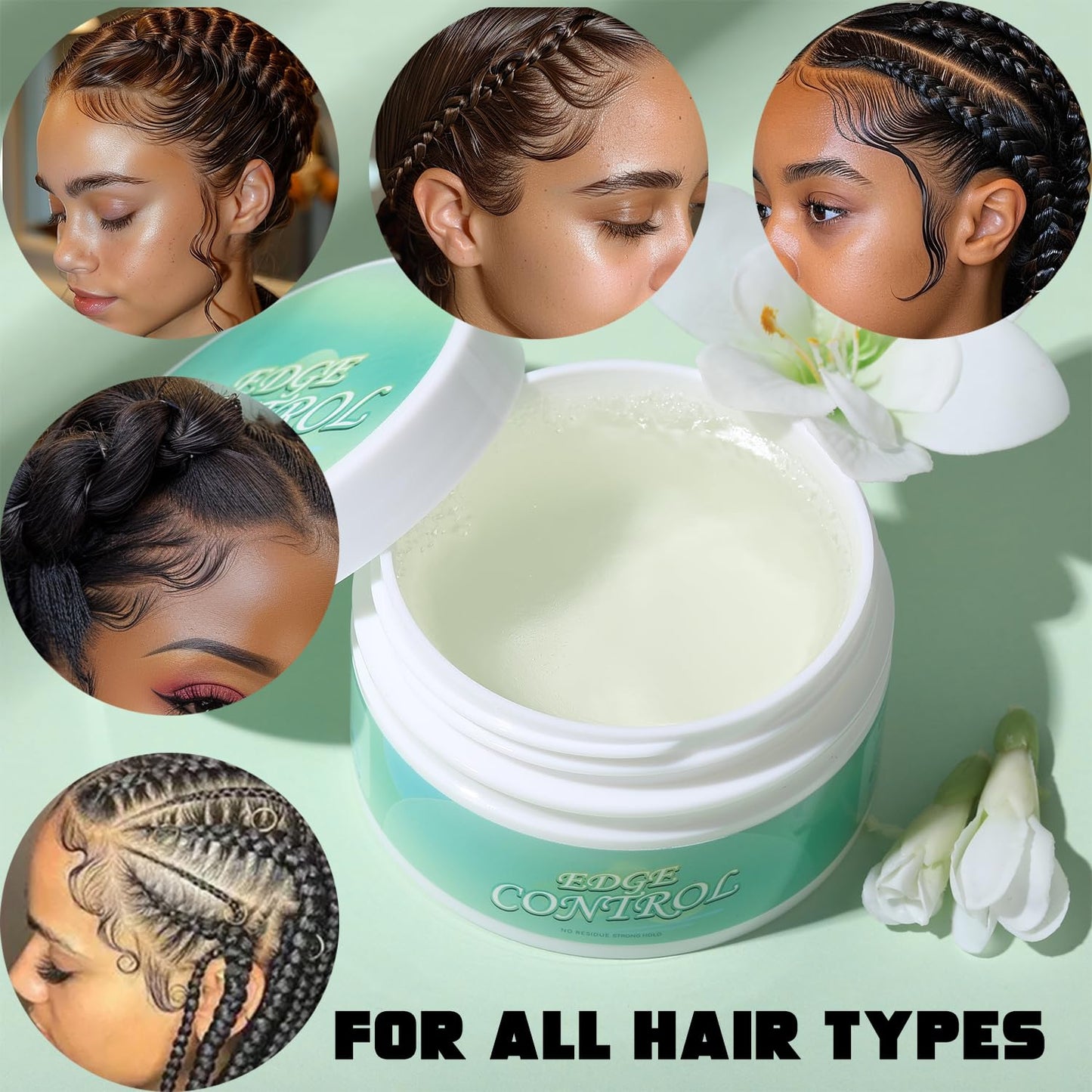 Ultimate 6-Piece Edge Control Kit for Strong Hold & Flawless Hair Styling - Perfect for 4C Hair!