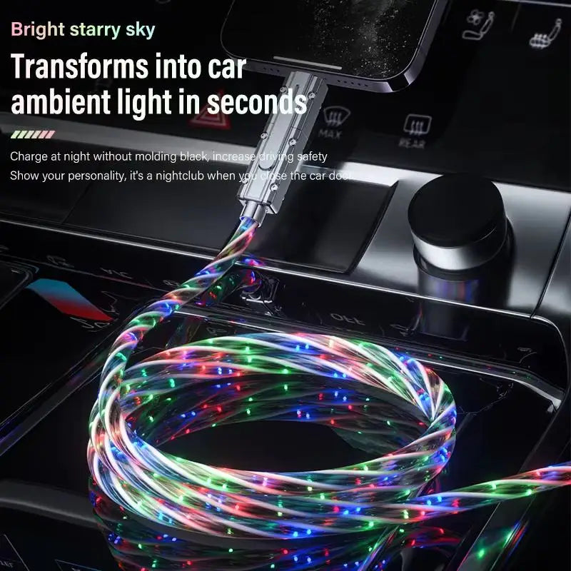 Lights Sky RGB LED USB Type-C to Type-C to Lightning and 4 in 1 Fast Charging Cable 