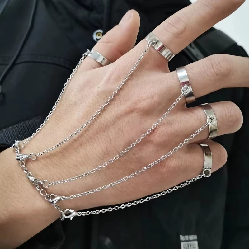 Stunning Handmade Gold Ring Palm Chain Bracelet for Women