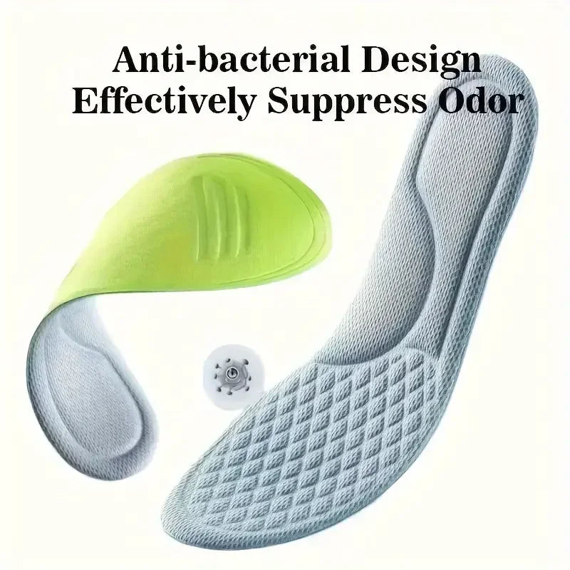 1Pair 5D Sports Insoles Invisible Inner Raised Insole for Male and Female Comfort with a Soft Sole and Full Cushion for Shock
