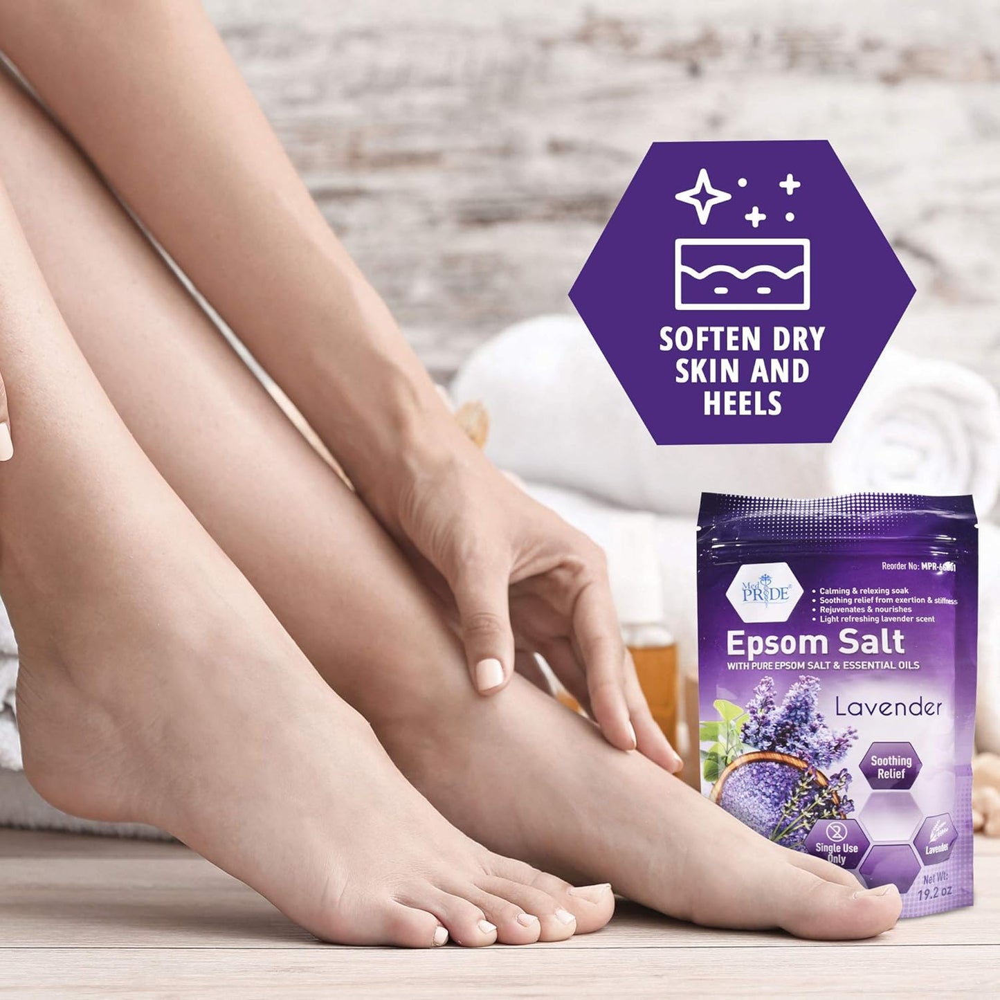 Ultimate Menthol Bath Salts with Epsom Salt for Pain Relief, Muscle Recovery & Relaxation - Lavender Scented (19.2 Ounce)