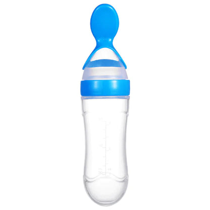 Squeezing Feeding Bottle Silicone Newborn Baby Training Rice Spoon Infant Cereal Food Supplement Feeder Safe Tableware Tools