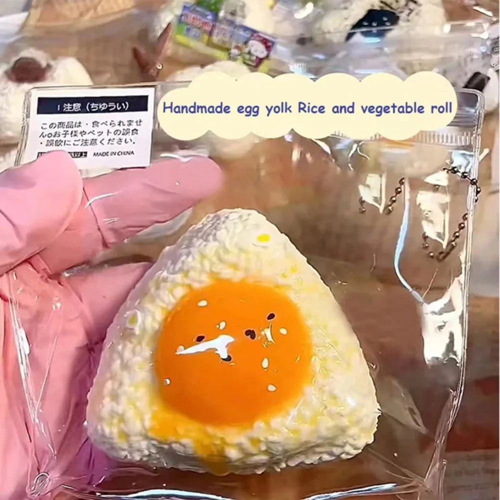 New Handmade Silicone Simulated Egg Rice Ball Mochi Taba Squishy Toy Relief Squeeze Creative Rebound Fidget Toys Cute Squishy