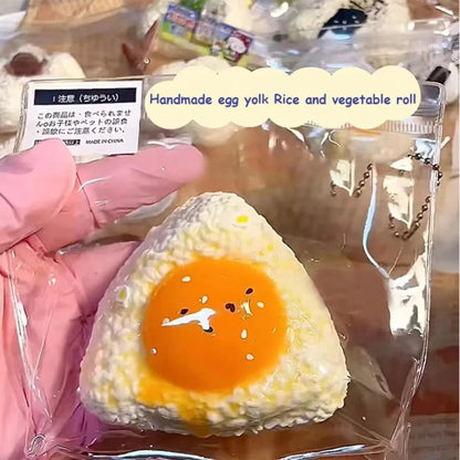 New Handmade Silicone Simulated Egg Rice Ball Mochi Taba Squishy Toy Relief Squeeze Creative Rebound Fidget Toys Cute Squishy