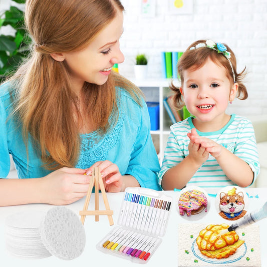 3D Magic Drawing Canvas Kit for Kids - DIY Puffy Paint Foam Art Supplies with Drawing Pens
