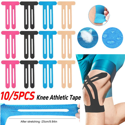 10/5 Pcs Breathable Kinesiology Tape - Cotton Athletic Support Patches for Knee Stability & Sports Protection