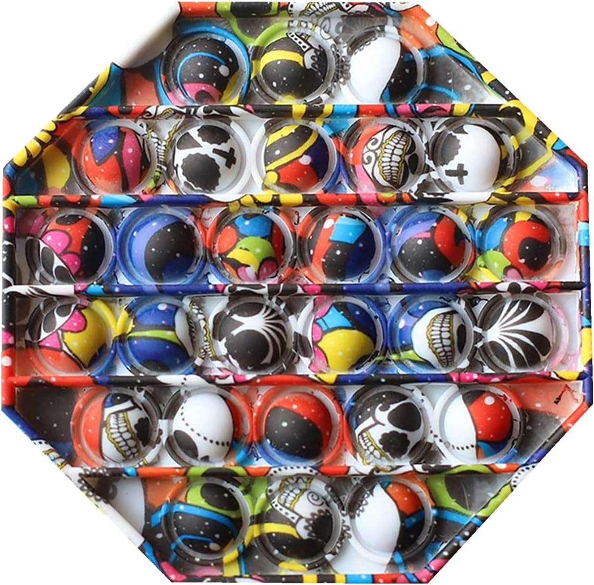Tie Dye Camo Push Pop Bubble Sensory Fidget Toy, Squeeze Sensory Toy,Silicone Stress Reliever Toy for Kids (A)
