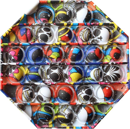 Tie Dye Camo Push Pop Bubble Sensory Fidget Toy, Squeeze Sensory Toy,Silicone Stress Reliever Toy for Kids (A)