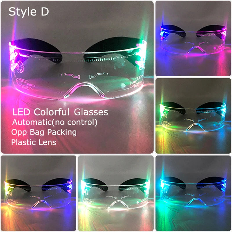 Glow Party Acrylic LED Glasses - Neon Light Up Eyewear for DJ Events, Halloween & Christmas Celebrations