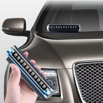 Metal Car Temporary Parking Card Universal Rotate Phone Number Plate Aluminum Stickers Park Stop in Car-Styling Auto Accessories
