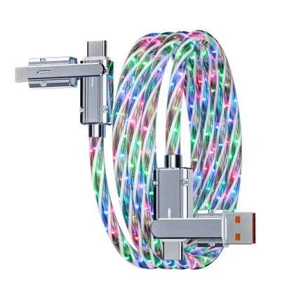 Lights Sky RGB LED USB Type-C to Type-C to Lightning and 4 in 1 Fast Charging Cable 