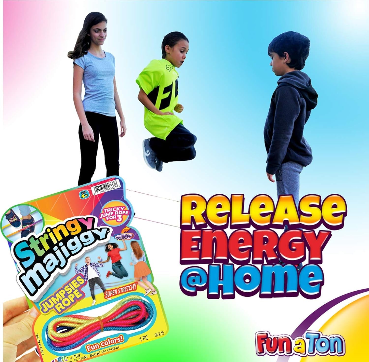 Exciting 24-Pack Fun-A-Ton Chinese Jump Rope Set for Kids - Perfect for Indoor & Outdoor Play, PE Classes, and Party Favors!