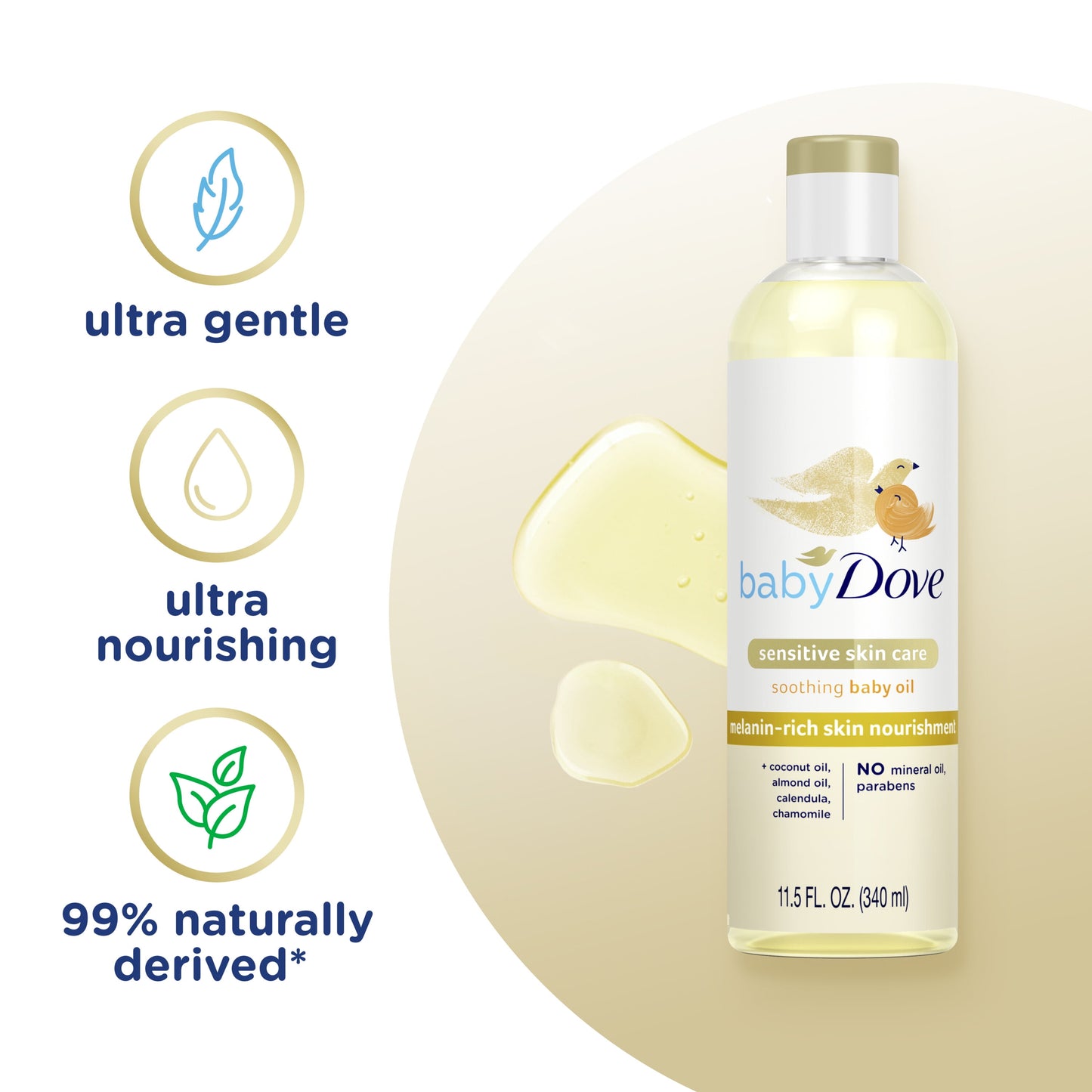  Melanin-Rich Skin Nourishment Baby Oil Sensitivity All Newborn Skin, 11.5 Oz