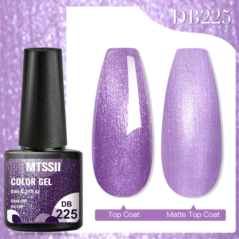 Mtssii 7ml Glitter Reflective Rubber Base Gel Polish - Laser Sparkling Semi-Permanent Soak Off UV Nail Varnish for Stunning Nail Art