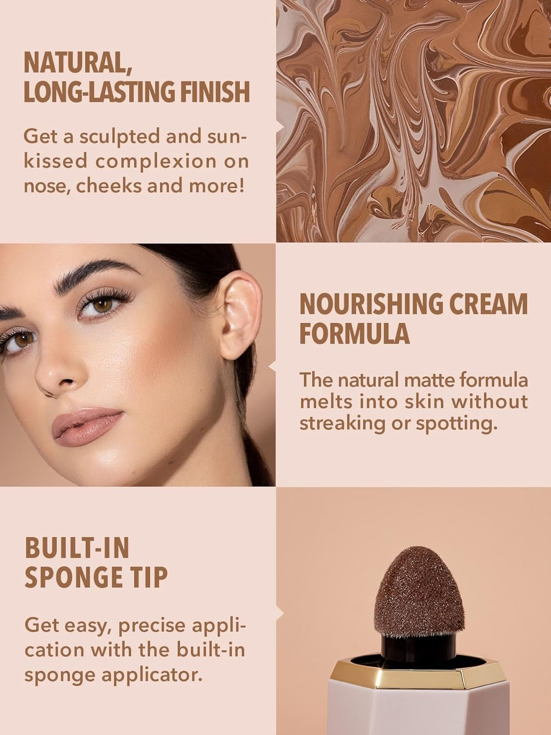 Sun Sculpt Liquid Contour Stick Long Lasting Cream Bronzer Makeup-Warm Honey