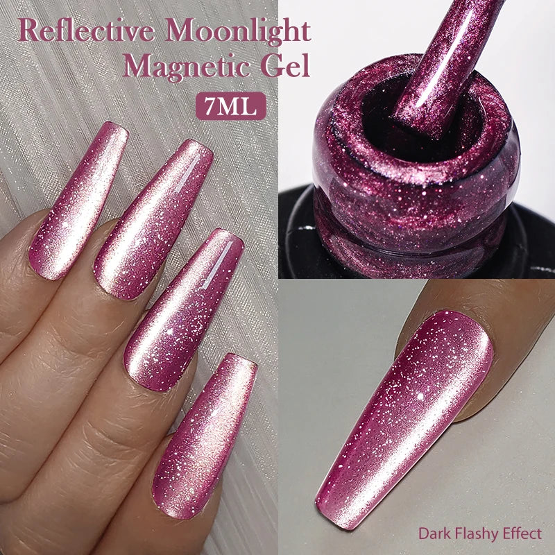 Mtssii 7ml Glitter Reflective Rubber Base Gel Polish - Laser Sparkling Semi-Permanent Soak Off UV Nail Varnish for Stunning Nail Art