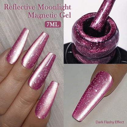 Mtssii 7ml Glitter Reflective Rubber Base Gel Polish - Laser Sparkling Semi-Permanent Soak Off UV Nail Varnish for Stunning Nail Art