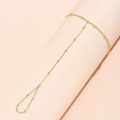 Stunning Handmade Gold Ring Palm Chain Bracelet for Women