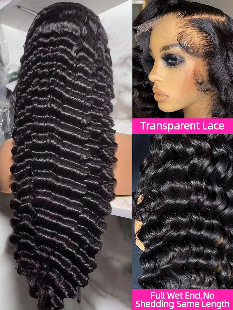 30 40Inch Loose Waves Wig Human Hair Brazilian Loose Deep Wig 13X6 Hd Lace Frontal Wig Curly Lace Front Human Hair Wig for Women