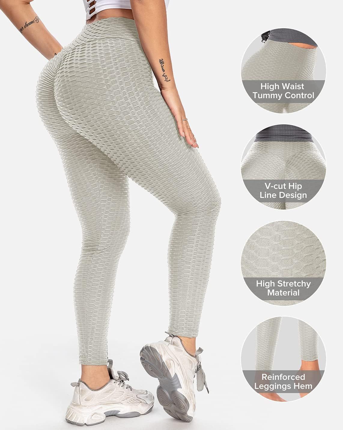 Tiktok Trending Leggings Peach Lift, Liftlyup Butt Enhancing High Waist Booty Lifting Yoga Pants for Womens, Workout Running Walk Dog Tight Pants - Grey XL